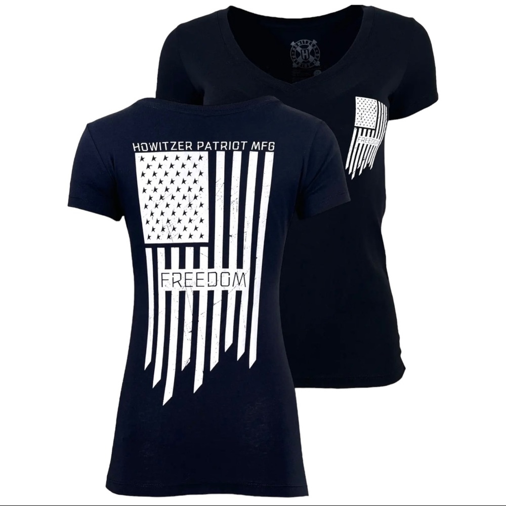 Howitzer Style Women's T-Shirt Sharp Flag Military Grunt MFG